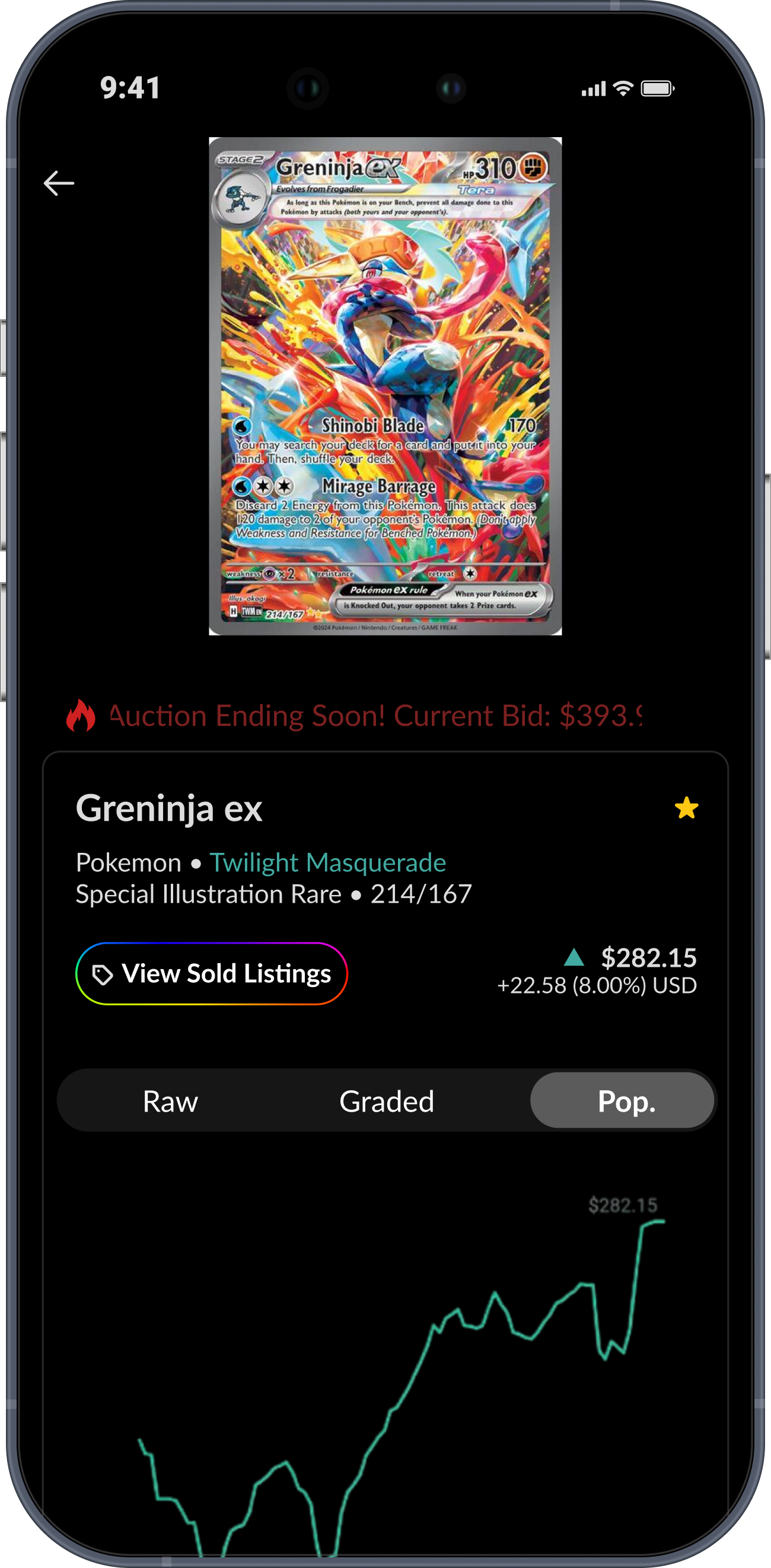 Collectr card detail with price history